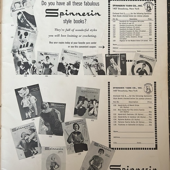 Vintage Spinnerin Baby and Toddler Hand Knits Vol 137 1957 Pattern Book - Picture 8 of 8